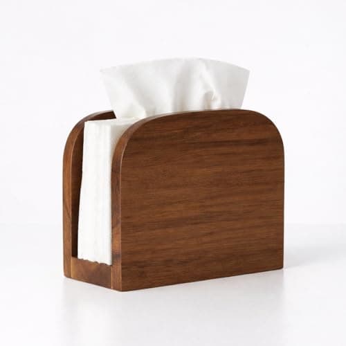 ARN CRAFT Acacia Wood Napkin Holder for Table, Wooden Napkin Holders for Kitchen, Standing Napkin Dispenser for Kitchen Dining Room Party Use, Kitchen Table Decor (Acacia 5.5"D x 2.5"W x 4"H)