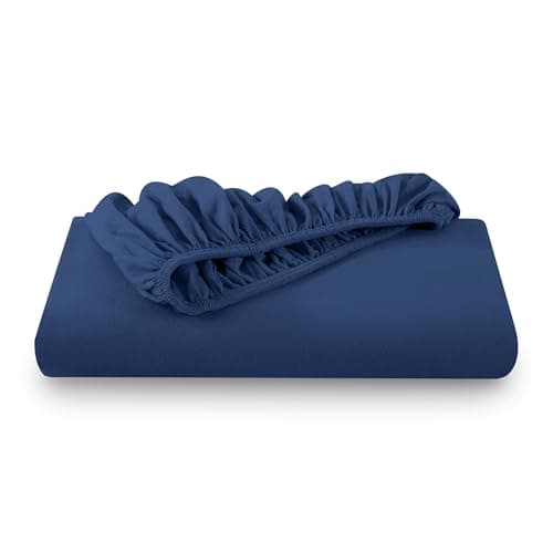 Bare Home Flannel Fitted Bottom Sheet 100% Cotton, Velvety Soft Heavyweight - Double Brushed Flannel - Deep Pocket (Queen, Dark Blue) 7