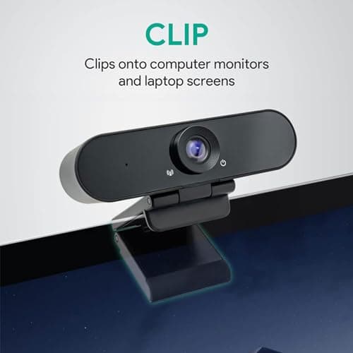 1080p Webcam with Dual Stereo Microphones & Privacy Cover, Full HD USB Desktop Web Computer Camera with Auto Light Correction for Video Conferences, Compatible with Windows & Mac, PC & Laptop 5