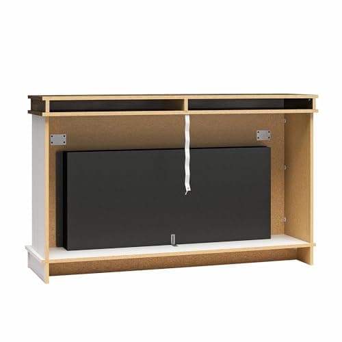 Ameriwood Home Mateo 53.5 Inch Electric Fireplace with Mantel, Replaceable Fireplace Insert Heater, Remote Control, Timer, Realistic Log and Flame Effect, for The Living Room or Bedroom, Ivory Oak 6