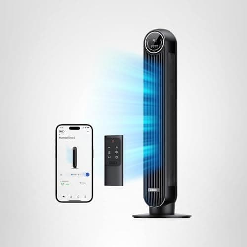 Dreo Tower Fan for Bedroom, Smart Oscillating Quiet Floor Fans, Standing Bladeless Fan with Remote and WiFi Voice Control, 4 Modes, 4 Speeds, 8H Timer, 28dB, Works with Alexa/Google 8