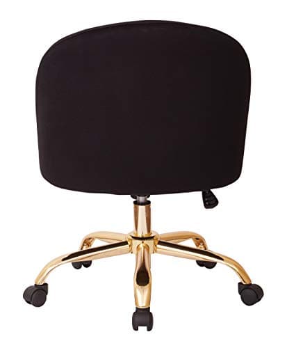 OSP Home Furnishings Layton Mid-Back Adjustable Office Chair with 5-Star Base, Gold Finish and Black Velvet 5