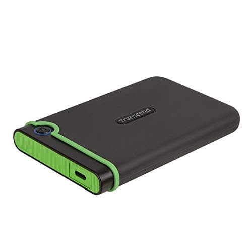 Transcend StoreJet 4TB Rugged External Hard Drive, USB3.1(5Gbps) Type-C Portable HDD, One Touch Auto-Backup Button/Anti-Shock Resistant/Compact&Lightweight&Lightning Fast-Speed, Iron Grey-TS4TSJ25M3C