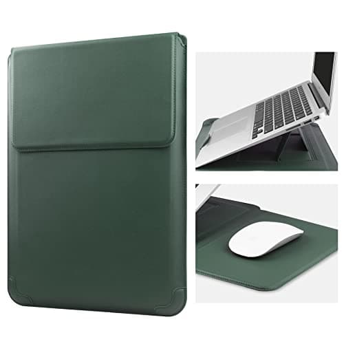 HoYiXi 15 16 Inch Laptop Sleeve Case Leather Bag for MacBook Pro 16 2021 & 2019/Huawei MateBook D15/HP 15.6" PC/MacBook Pro 15/XiaoXin Air 15.6'', Green