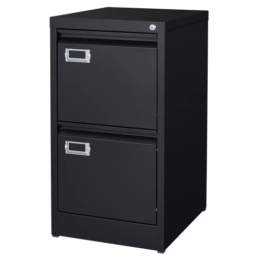 BYNSOE 2 Drawer File Cabinet with Lock Metal Vertical Filing Storage Cabinet Office Home Steel Vertical File Cabinets for A4 Legal/Letter Size Narrow File Cabinet Locked,Assembly Required