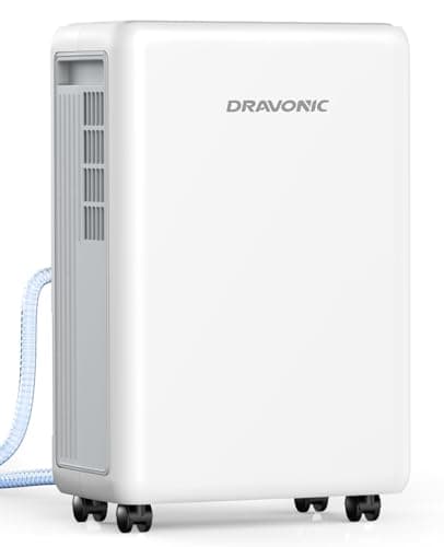 Dravonic 30 Pints Dehumidifier for Basement, 2000 Sq.Ft Dehumidifiers for Home with 3.3ft Continuous Drain Hose, 3 Modes Dehumidifier for Bathroom, Real-Time Humidity Display 9