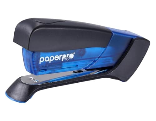 PaperPro Compact Classic Desktop Stapler, 15 Sheet Capacity, No Effort, One Finger, 80% Easier Stapling, Blue