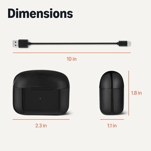 Amazon Basics Bluetooth Headphones True Wireless Earbuds IPX4Waterproof, in-Ear w/Mic,Charging Case, Black 5