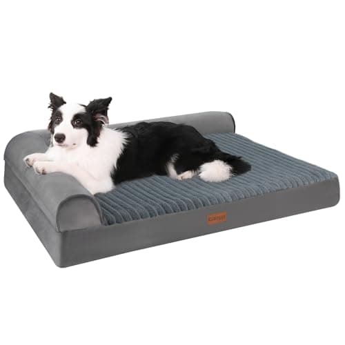 Waterproof Orthopedic Dog Bed - Washable with Removable Cover & Anti-Slip Bottom - Large Size (35"x26")