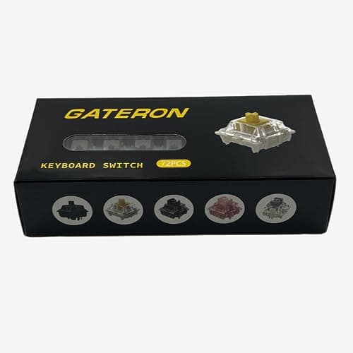 Gateron Milky Yellow Pro V2 Pre-lubed 5-Pin 50gf Linear Switches for All MX Mechanical Keyboard Game Keyboard(Milky Yellow Pro V2,72PCS) 7