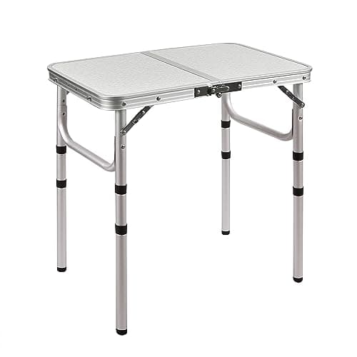 RedSwing 2ft Folding Camping Table,Small Portable Pinic Table Adjustable Height, Lightweight Aluminum Camping Table for Outdoor Indoor Hiking Camp