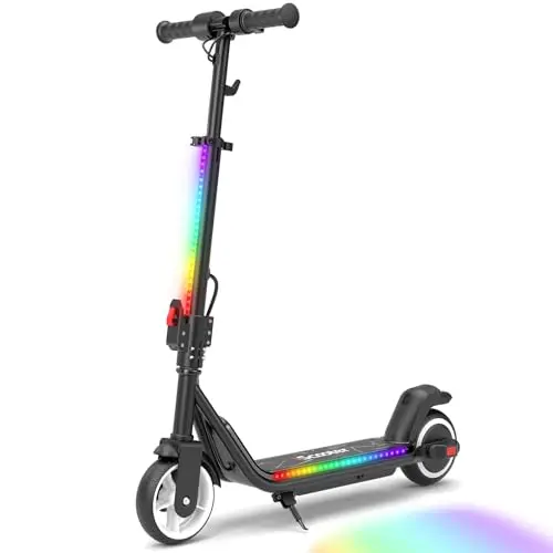 iScooter IK3Max Electric Scooter for Kids Ages 8+, Bluetooth, Horn, LED Display,3 Adjustable Speeds & Heights for Tweens, Foldable (IK3MAX-5/8/12MPH&Bluetooth&3 Heights&Foldable, Black)