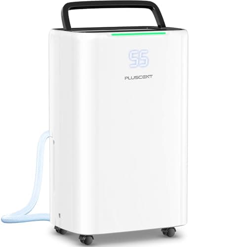 PLUSCENT 5000 Sq.Ft Dehumidifiers for Home, 52 Pints Compressor Dehumidifier for Basement with Drain Hose, Smart Humidity Control, Auto Defrost, Auto Restart, 24H Timer, for Bedroom, Large Rooms