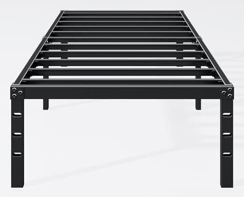 Hafenpo 14 Inch Twin Bed Frame - Sturdy Metal Platform Twin Size, No Box Spring Needed, Heavy Duty, Easy Assembly, Strong Bearing Capacity, Under Bed Storage, Black