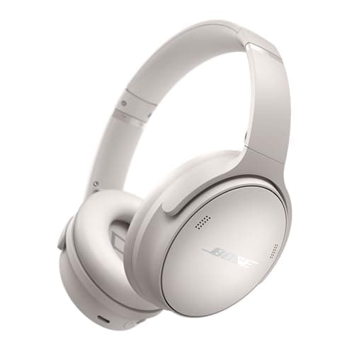 Bose QuietComfort Headphones - Wireless Bluetooth Headphones, Active Over Ear Noise Cancelling and Mic, USB-C Charging, Deep Bass, Up to 24 Hours of Playtime, White Smoke