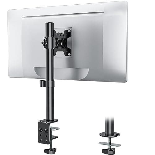 WALI Single Monitor Mount, Monitors Desk Mount, Single Monitor Arm Holds Screen Up to 32inch, 22lbs, Fully Adjustable Mount Designed for Home Office Application(M001S), Black