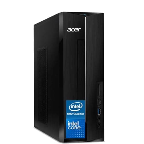 acer Aspire Business Desktop, Intel Processor, 8GB Memory, 256GB PCIe SSD, Ultra-Quiet Design, SD Card Reader, Dual 4K Monitor Support, USB-C, Wired Keyboard and Mouse, Windows 11