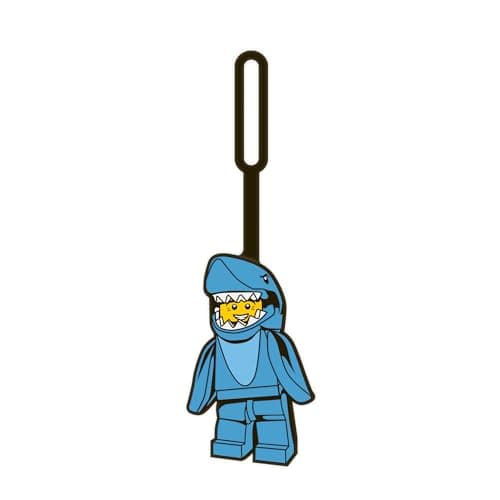 Lego Minifigures Bag Tag - Shark Suit Guy (52540), Silicone Luggage Tag for Travel, Suitcase, Backpack, Summer Beach Bag