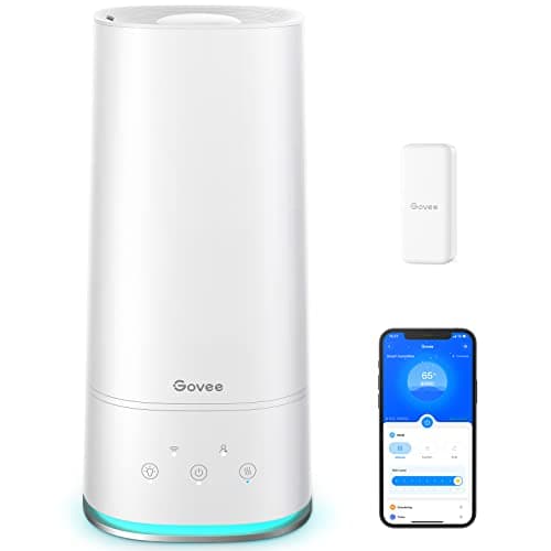 Govee 4L Smart Humidifiers for Bedroom with Hygrometer Thermometer, Top Fill Cool Mist Humidifier, WiFi Voice & Remote Control, Auto Mode, Air Humidifier for Baby and Plants, Lasts up to 36 Hours