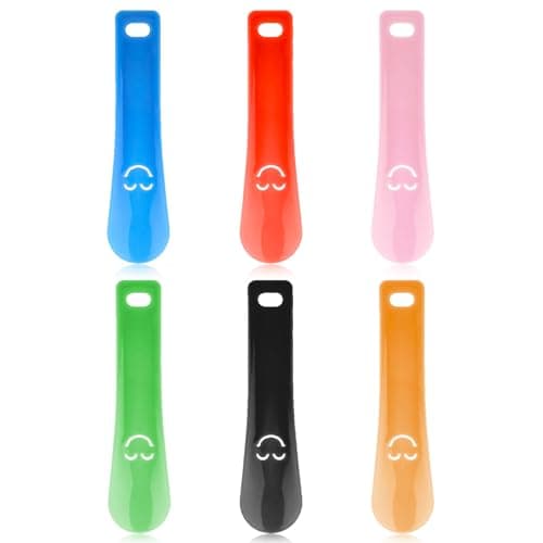 Ouligay 6Pcs Small Travel Shoe for Kids Horn Mini Portable Plastic Shoehorn 15cm 5.8 Inch Short Shoe Spoon