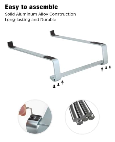 Thibault Laptop Stand for Desk - Aluminum Ergonomic Computer Stand，Laptop Riser, Cooling Laptop Holder, Compatible with MacBook Air Pro/Dell/HP/Lenovo/Alienware and 13-17 inches Laptops, Blue Grey 6