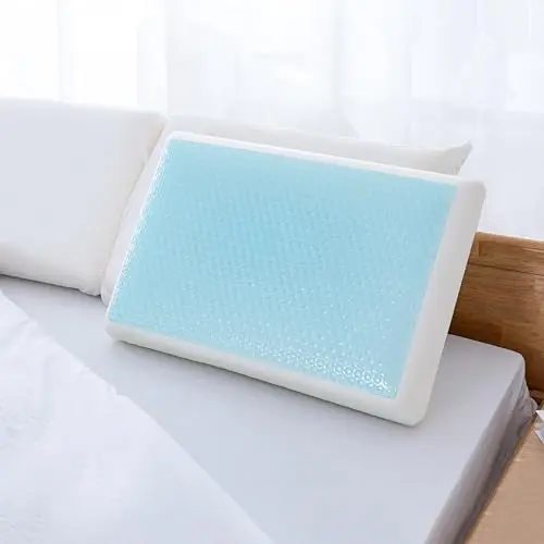 EGOHOME Cooling Gel Memory Foam Pillow - Reversible Cooling Cover, Neck Support for Side, Back and Stomach Sleepers, Removable & Machine Washable, All-Season Comfort, Standard Size, Blue 9