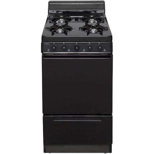 SAK100BP ADA Compliant Black 20 Electronic Spark Gas Range with 2.4 Cu. Ft. Capacity Four Open Burners Lift Up Top 4 Porcelain Backguard and 17 000 BTU Oven Burner For Natural or L.P. Gas