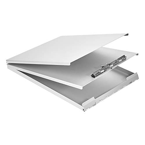 Amazon Basics Aluminum Form Holder Storage Clipboard, 12.5" x 9" Silver