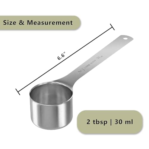LEIFENY 1PCS 2 Tablespoon(2tbsp, 30ml, 1/8cup) Coffee Scoop, Long Handle Measuring Spoon, Stainless Steel Scooper 2