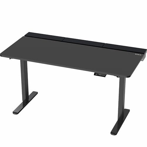 VIVO Electric 60 x 30 in Standing Adjustable Gaming Desk with Hidden Cable Trays, Full-Size Mouse Pad, Holds 220 lbs, Black Top Black Frame, DESK-KIT-1B6-P3B 9