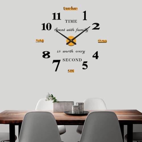 VANGOLD Giant Wall Clock for Living Room Decor, Decorative Wall Clocks Battery Operated (Gold Wall Decor) 8