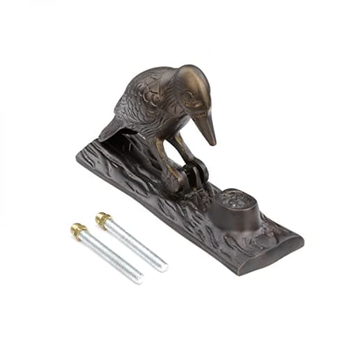 Renovators Supply Manufacturingᵀᴹ Heavy Woodpecker Door Knocker – Solid Brass Construction, Antique Brass Finish, 6.5 Inch Long with Mounting Hardware 5