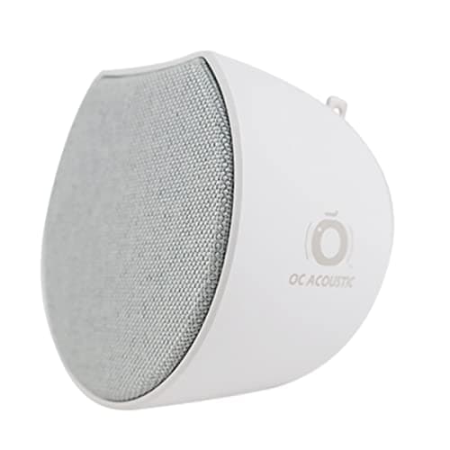 OC Acoustic Newport Plug-in Outlet Speaker with Bluetooth 5.1 and Built-in USB Type-A Charging Port (Light Gray/White)