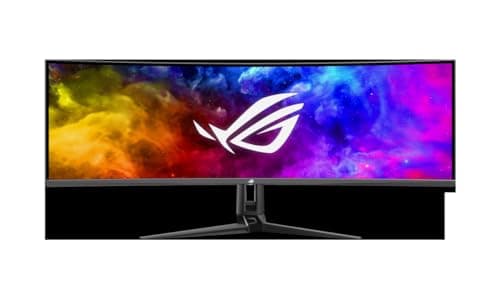 ASUS ROG Swift 49” Curved QD-OLED Gaming Monitor (PG49WCD) - Dual QHD 32:9 (5120x1440), 144Hz, 0.03ms, G-SYNC Compatible, Smart-KVM, 90W USB-C PD 9