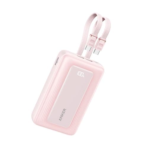 Anker Zolo Power Bank (2025 Upgraded Version), 45W Max Fast Charging, 20,000mAh Battery Pack, Dual Built-in USB-C Cables, USB-C&A Port, for iPhone 17/16 Series, Galaxy, MacBook, and More