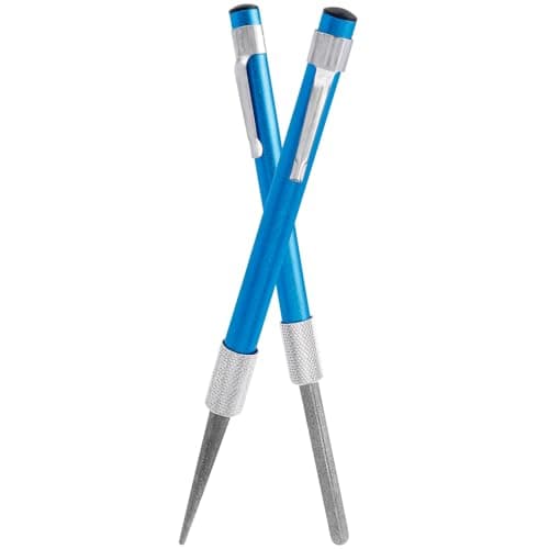 Wolfride 2Pcs Serrated Knife Sharpener, Retractable Diamond Sharpening Rod Multifunctional Knife Sharpening Tool for Outdoor Kitchen Fishing Hunting 8