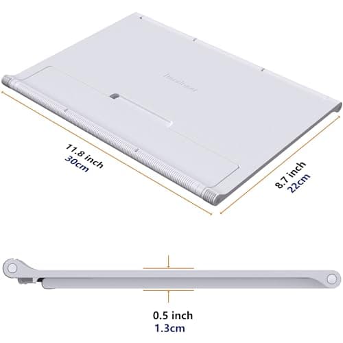 Readaeer Portable Book Stand Free Angle Adjustable Book Holder for Thick Textbook Collapsible Lightweight Book Rest (White) 5