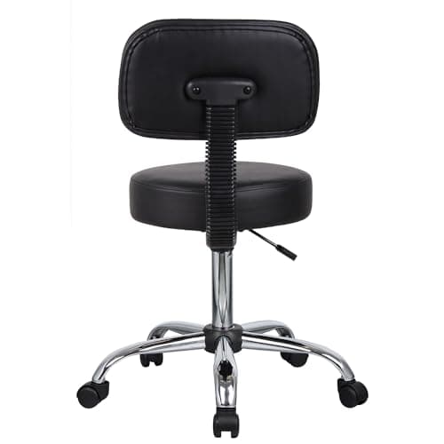 Boss Office Products B245-BK Be Well Medical Spa Stool with Back, Black 9