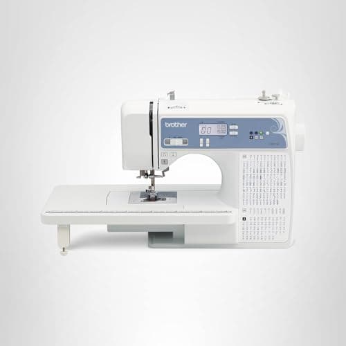 Brother Sewing and Quilting Machine, Computerized, 165 Built-in Stitches, LCD Display, Wide Table, 8 Included Presser Feet, White, 20x12x17 9