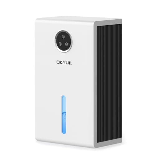 OKYUK Dehumidifier, 95 oz dehumidifiers for home,1000 sq. ft Dehumidifiers for Bedroom with 7 Colors LED Light, Ultra Quiet & Auto Shut off dehumidifiers for basements Ideal for RV, Bathroom, Bedroom