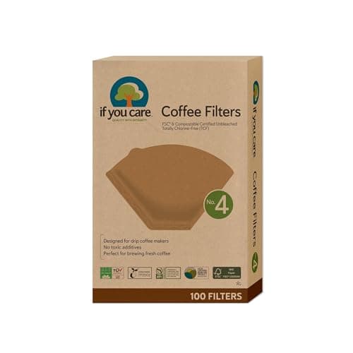 If You Care Coffee Filters No. 4 – Unbleached, Chlorine-Free Paper Filters, FSC Certified, Compostable