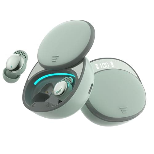 Ertuly Sleep Earbuds for Side Sleepers Wireless Earbuds Comfortable Noise Blocking LED Power Display Music Sleep Dual Mode for Sleeping Working Hiking (Cyan)