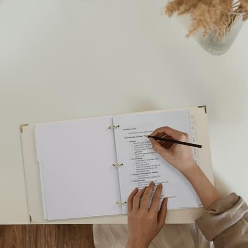 Aesthetic 3 Ring Binder Set of 2 - Sturdy 1 Inch Binder Fits Letter Sized Paper - A Cute Holder for Women or Men with Pocket Easily Organizes Your Paperwork for School, Office or Work 7