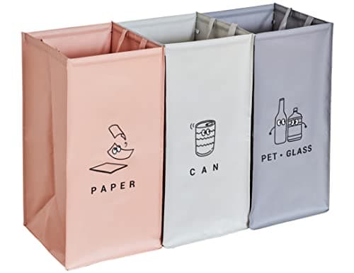 ECOWAN LIVING 54L Recycle Bins for Kitchen, Indoor Recycling Bins, Recycle Bins for Home, Recyclable Waste Trash Sorting Organizer, Reusable Waterproof Anty-Deformation Design, Pack of 3 Bags