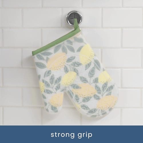 S&T INC. Round Adhesive Push Towel Hooks for Kitchen, Hand and Dish Towels, Grey, 4 Pack 5