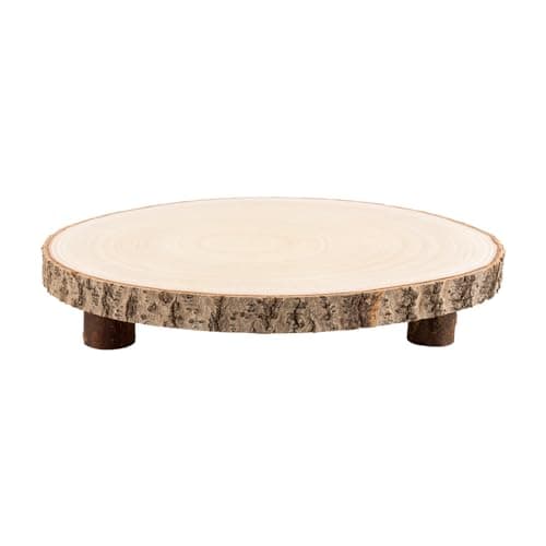 Ruizhihu Wood Cake Stand, 10-11 Inch Wood Slice With Legs, Rustic Slice Cake Stand, for Wedding Table Centerpieces, Woodlandthemed Parties, Event, Birthday Party