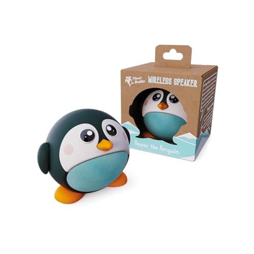 Kids Bluetooth Speaker Boys and Girls with Microphone, Mini Bluetooth Speaker Portable Wireless, 60 Day Battery, for Home, Outdoor and Travel, Works with iPhone and Android – Pepper Penguin