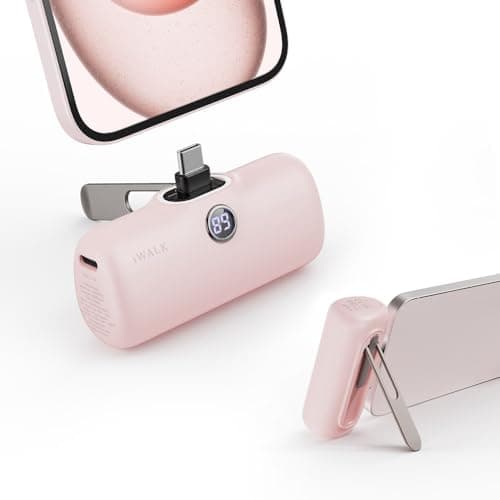 iWALK Portable Charger for iPhone 15 iPhone 16 Series, 20W PD Fast Charging USB-C Power Bank, LED Display, 5000mAh Battery Pack Compatible with iPhone 15 Plus,15 Pro,15 Pro Max,Samsung Andriod
