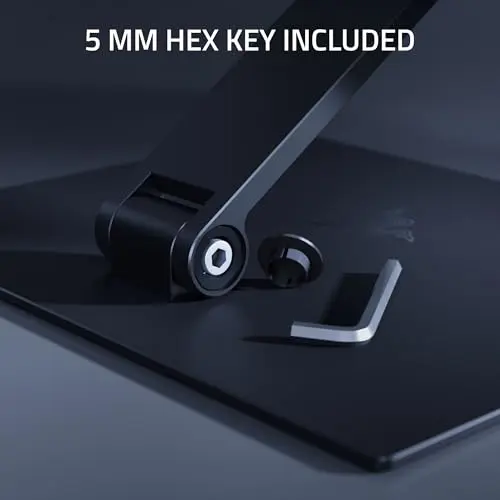 Razer Adjustable Laptop Stand: Supports Phones, Tablets, Laptops, Macbooks up to 18" - Adjust Height and Tilt - Durable Aluminum Construction - Vented Design - Foldable for Storage & Travel - Black 7