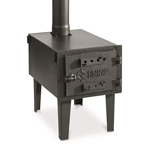 Guide Gear Outdoor Wood Burning Stove; Portable with Chimney Pipe for Cooking and Camping